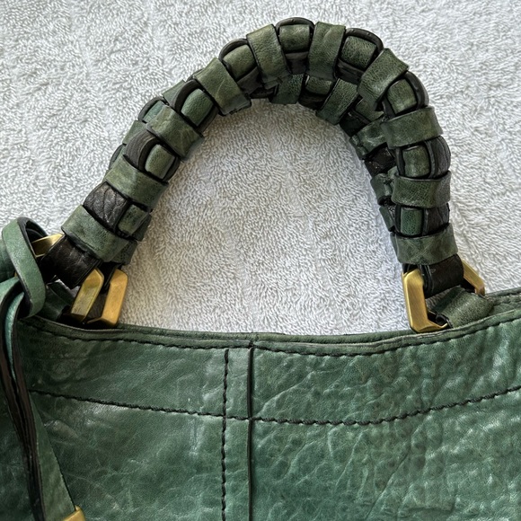 OR YANY Leather Purse Boho Hand Held, Shoulder Bag, or Crossbody Hunter Green - Picture 11 of 16